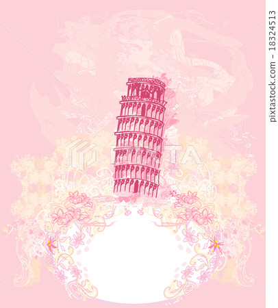 vector pisa tower grunge background vector pisa tower grunge background 18324513