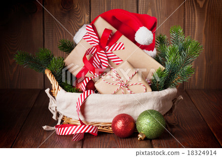 Christmas gifts and tree branch Christmas gifts and tree branch 18324914