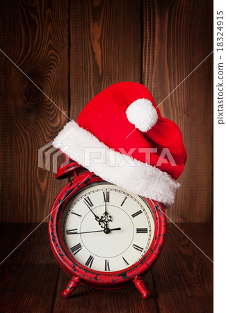 Christmas alarm clock with santa hat Christmas alarm clock with santa hat 18324915