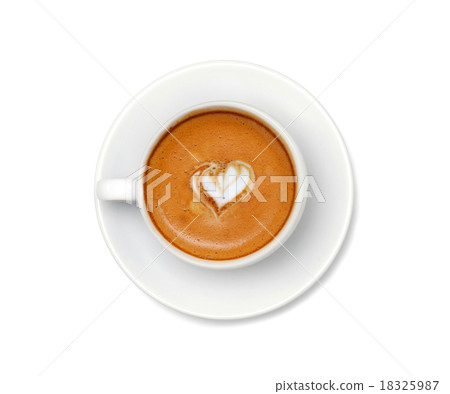 Latte coffee with heart symbol isolated on white Latte coffee with heart symbol isolated on white 18325987