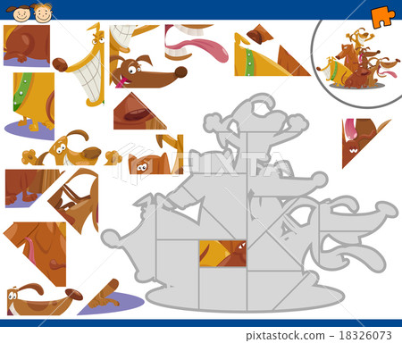 cartoon dogs jigsaw puzzle task cartoon dogs jigsaw puzzle task 18326073
