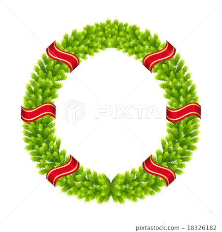 Christmas wreath of fir twigs vector - Stock Illustration [18326182 ...