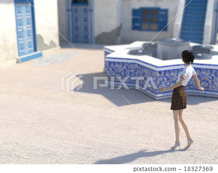 Women sightseeing perming3DCG Illustration material Women sightseeing perming3DCG Illustration material 18327369