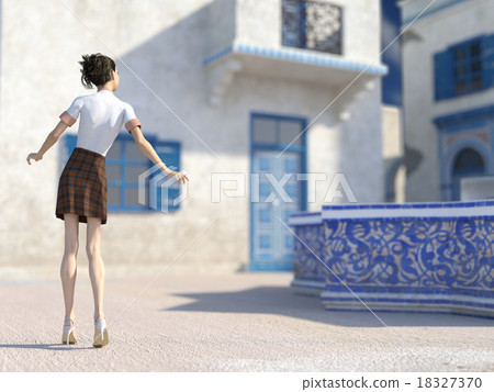 Women sightseeing perming3DCG Illustration material Women sightseeing perming3DCG Illustration material 18327370