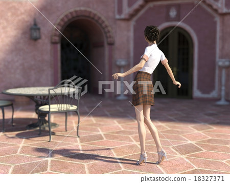 Women sightseeing perming3DCG Illustration material Women sightseeing perming3DCG Illustration material 18327371