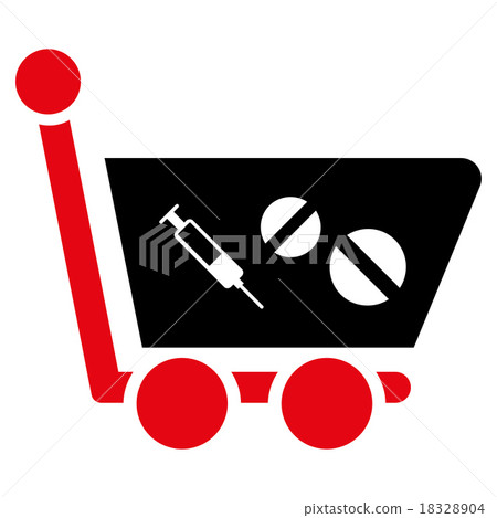 Medication Shopping Cart Icon 18328904