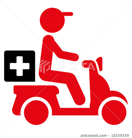 Drugs Motorbike Delivery Icon 18330339