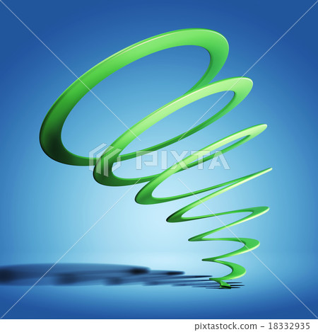 Green spiral on blue Green spiral on blue 18332935