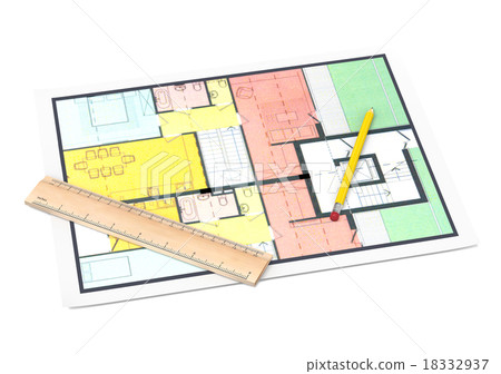 House plan on white background 18332937