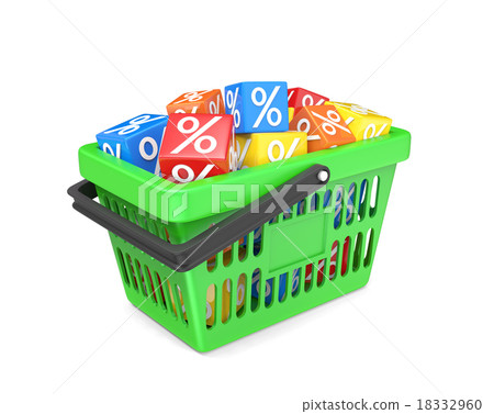 Basket with percent cubes 18332960