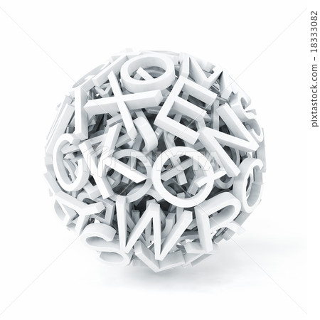 Random letters forming a sphere 18333082