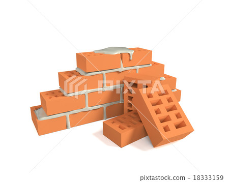Stack of red bricks 18333159