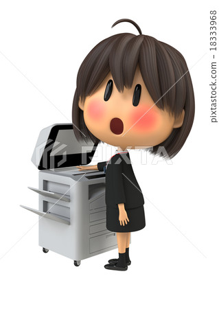 Blurred female staff using copy machines 18333968