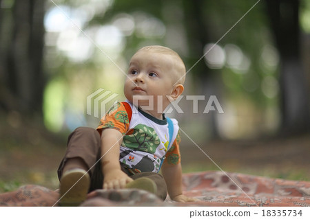little boy in summer park 18335734