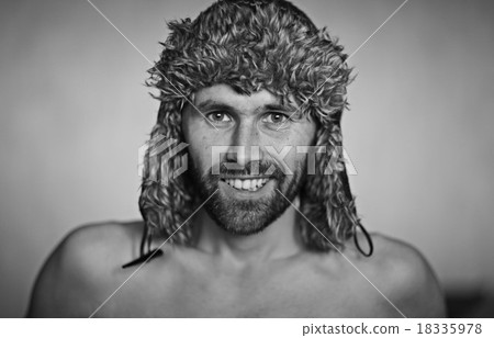 portrait of a smiling funny man with a beard portrait of a smiling funny man with a beard 18335978