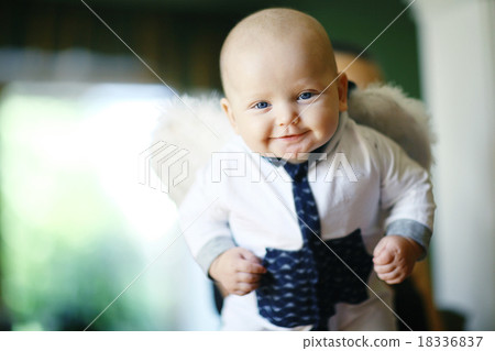 cheerful baby at home portrait 18336837