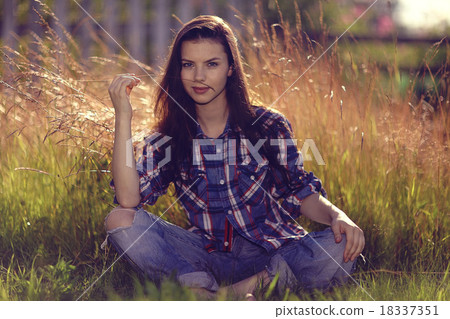rocky mountains portrait of a girl in a cowboy style 18337351