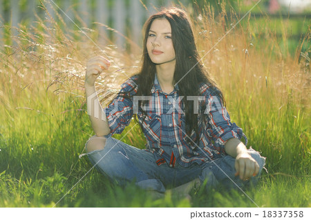 beautiful rustic happy brunette beautiful rustic happy brunette 18337358