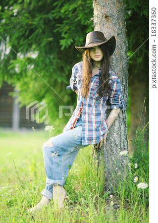 young girl in a cowboy hat young girl in a cowboy hat 18337360