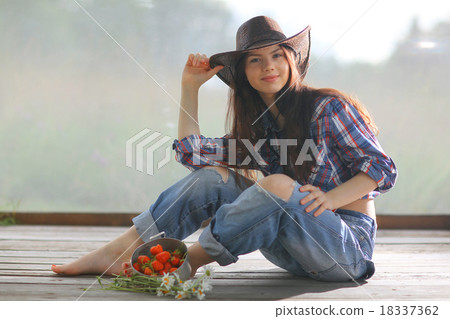 woman wild west white background woman wild west white background 18337362