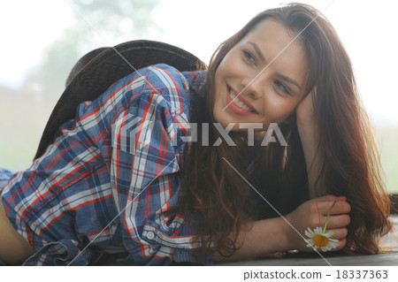 woman wild west white background woman wild west white background 18337363