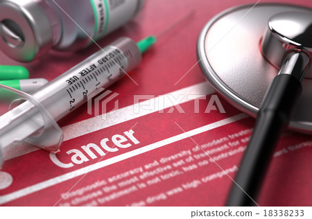 Cancer. Medical Concept on Red Background. 18338233