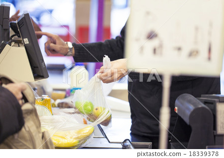 Checkout in supermarket 18339378
