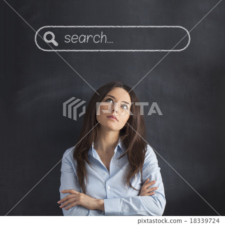 Businesswoman under the search bar Businesswoman under the search bar 18339724