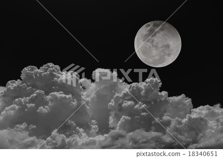 Backgrounds night sky of the moon with clouds. Backgrounds night sky of the moon with clouds. 18340651