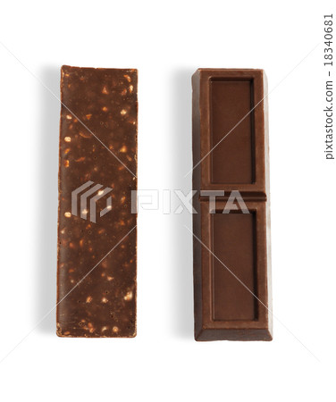 Chocolate with shredded nuts isolated on white 18340681