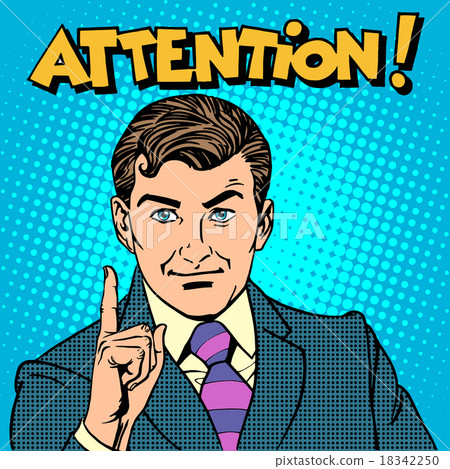 插图素材: attention businessman pointing finger