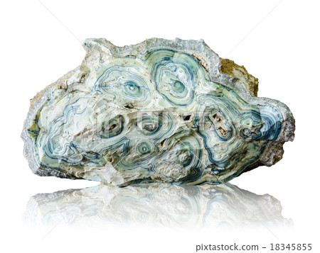 Blue agate stone isolated on white background. 18345855