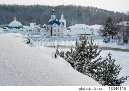 Silhouette of Kostroma Ipatievsky monastery.Russia 18346136
