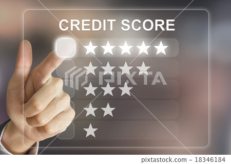 business hand pushing credit score business hand pushing credit score 18346184