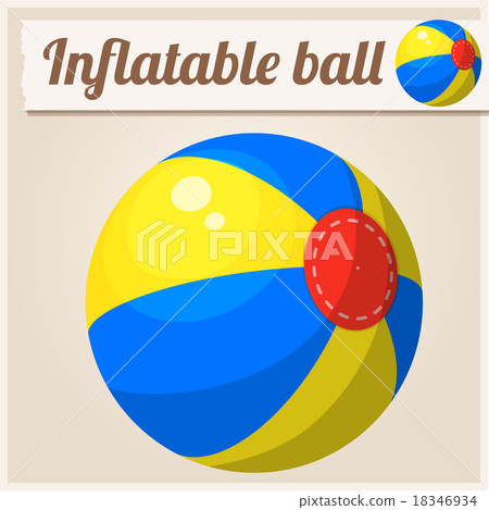 Inflatable beach ball. Cartoon vector illustration Inflatable beach ball. Cartoon vector illustration 18346934