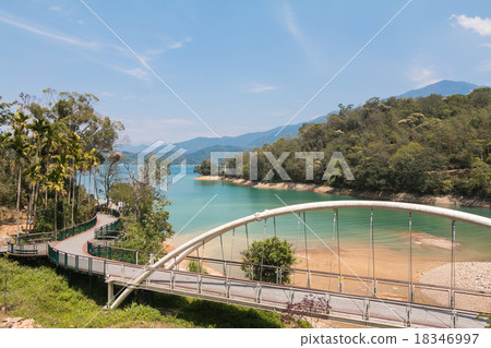 Lakeside bridge at Sun Moon Lake, Taiwan Lakeside bridge at Sun Moon Lake, Taiwan 18346997