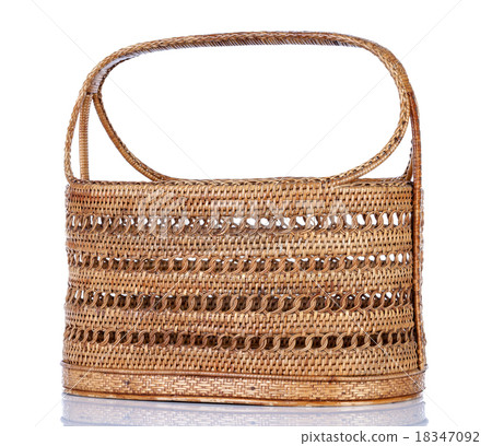 Basket wicker is Thai handmade on white background 18347092