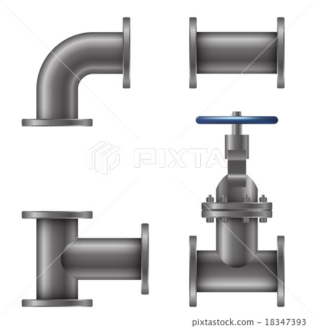 Pipes elements isolated on white background vector 18347393