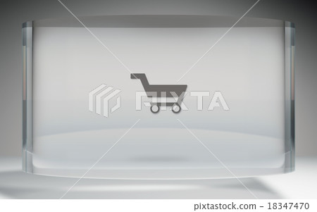 futuristic crystal display shopping kart on top futuristic crystal display shopping kart on top 18347470
