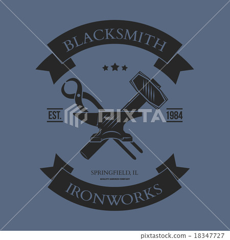 Set of vintage blacksmith labels and design Set of vintage blacksmith labels and design 18347727