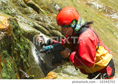 Extreme Work On Canyoning Route 18348703