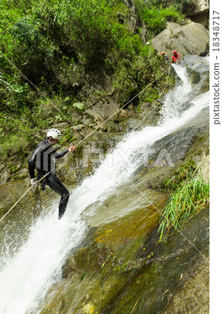Canyoning Waterfall Descent Canyoning Waterfall Descent 18348717