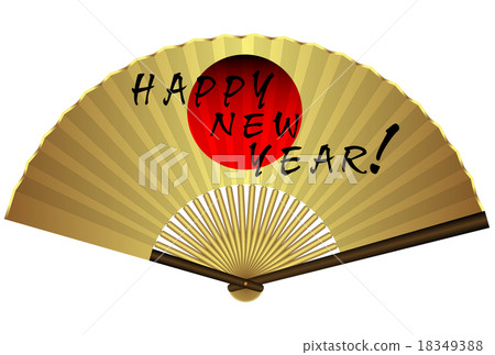 Folding Fan Hinomaru HAPPY NEW YEAR 18349388