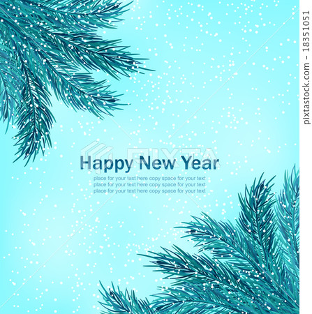 Happy New Year Background with Fir Branches - Stock Illustration ...