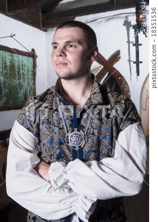 Attractive man in retro style costume 18351536