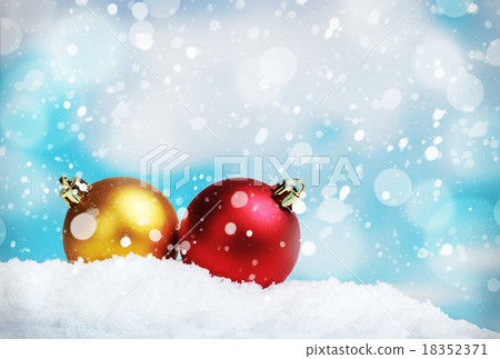 Christmas balls on the snow 18352371