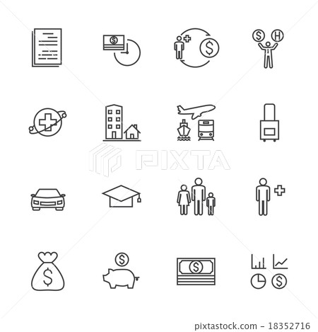 Insurance icon set. Line icons 18352716