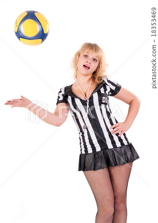 Sexy Soccer Referee with ball Sexy Soccer Referee with ball 18353469
