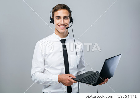 Concept for male call center operator 18354471