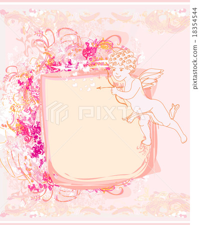 happy valentines day card with cupid 18354544